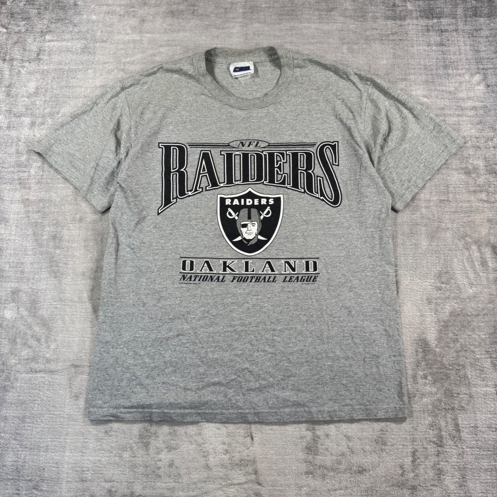 Oakland Raiders Shirt Mens XL Grey 2001 NFL Vintage Y2K Football Graphic Tee CSA